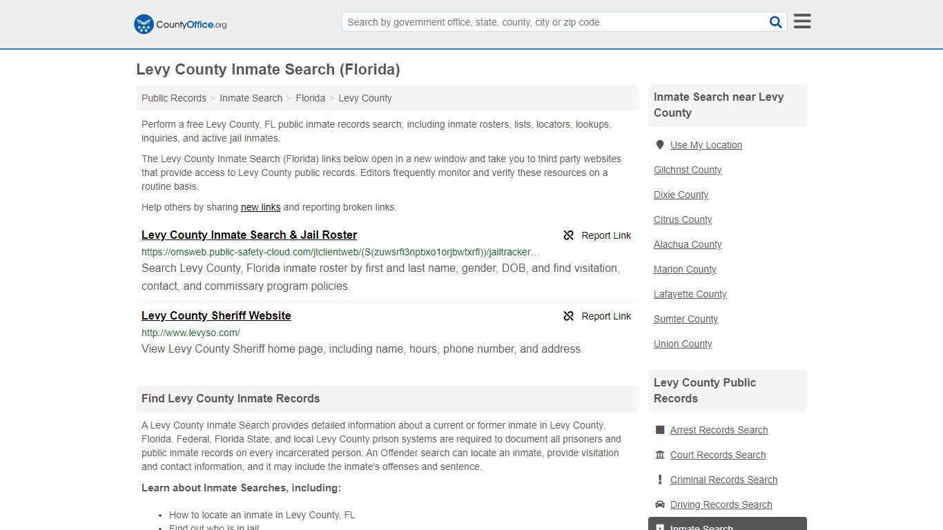 Inmate Search - Levy County, FL (Inmate Rosters & Locators)